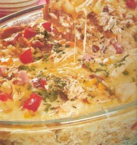 Arroz cremoso com frango desfiado